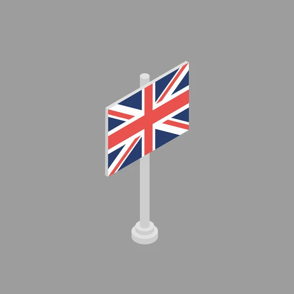Illustration United Kingdom Flag Template — Stock Vector