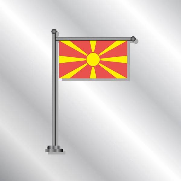 Illustration Makedoniens Flaggmall — Stock vektor