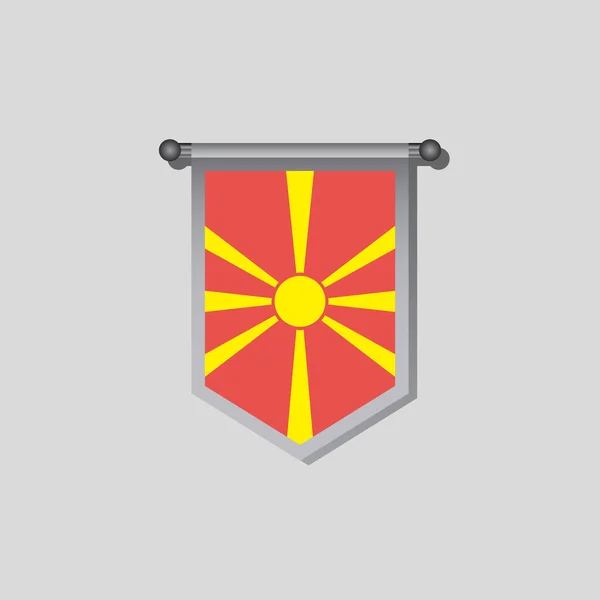 Ilustração Modelo Bandeira Macedônia — Vetor de Stock