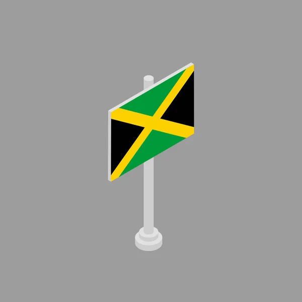 Illustration Jamaica Flag Template — 스톡 벡터