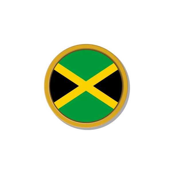 Illustration Jamaica Flag Template — Vetor de Stock