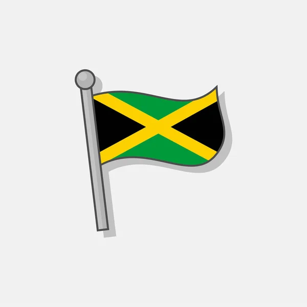 Illustration Jamaica Flag Template — 스톡 벡터