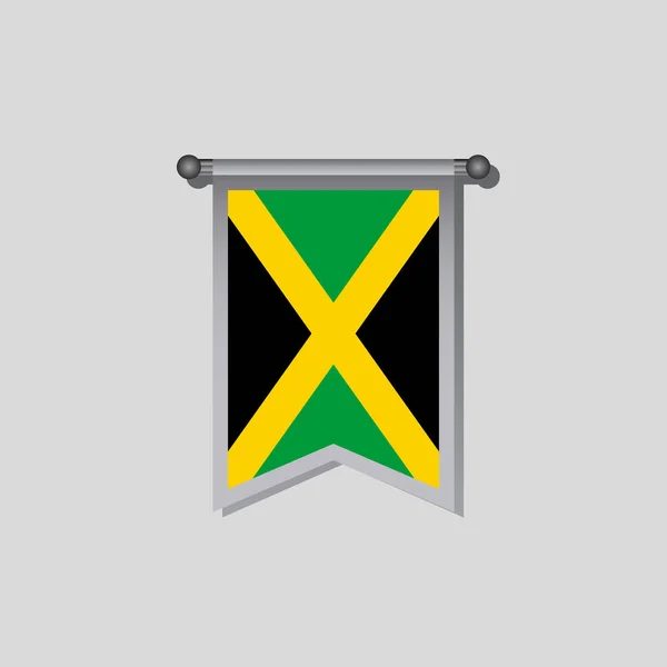 Illustration Jamaica Flag Template — Stock Vector