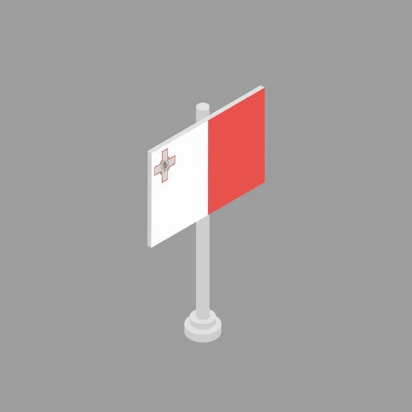 Abbildung Der Malteser Flagge Vorlage — Stockvektor