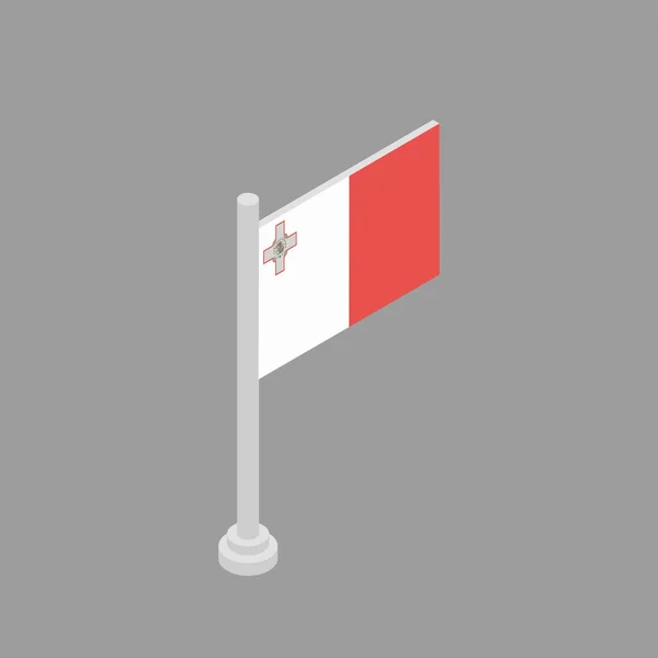 Malta Bayrak Şablonu Görünümü — Stok Vektör