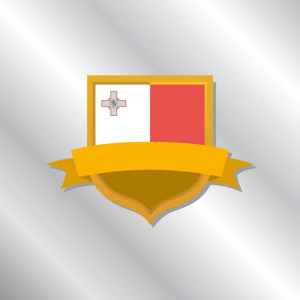 Ilustrasi Templat Bendera Malta - Stok Vektor