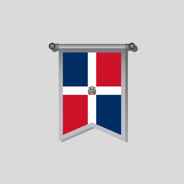Illustration Dominican Republic Flag Template — Stockvector