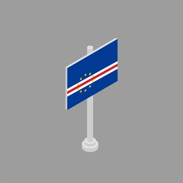 Illustration Cape Verde Flag Template — Stok Vektör