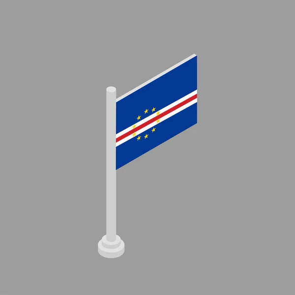 Illustration Cape Verde Flag Template — Stockvektor