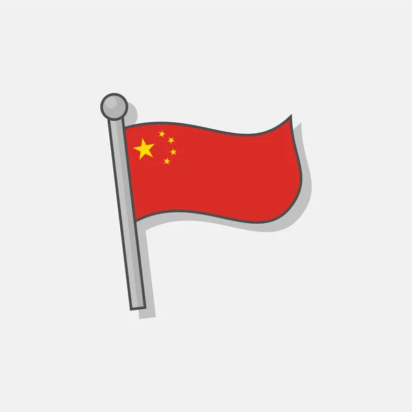 Illustration China Flag Template — Wektor stockowy