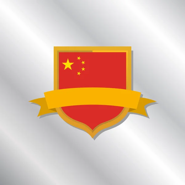 Illustration China Flag Template - Stok Vektor