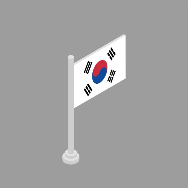 Illustration South Korea Flag Template — Stock vektor