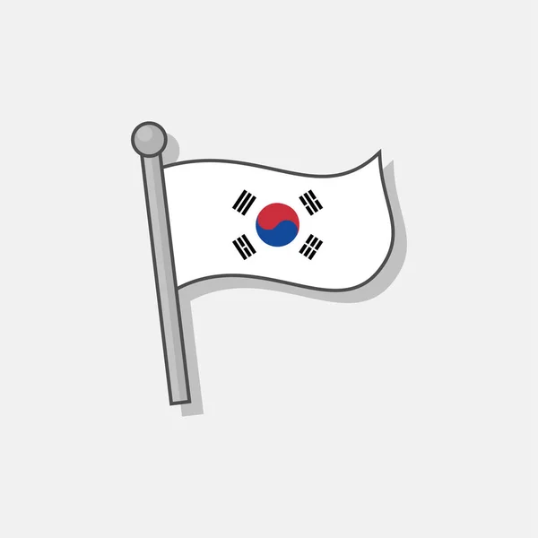 Illustration South Korea Flag Template — Image vectorielle