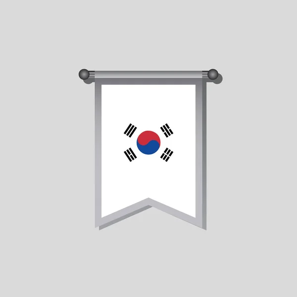 Illustration South Korea Flag Template — Stock vektor