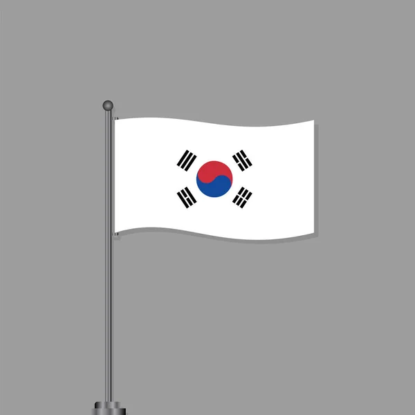 Illustration South Korea Flag Template — Stockvektor