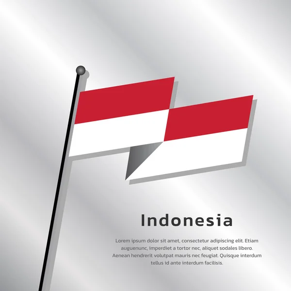 Illustration Indonesia Flag Template - Stok Vektor