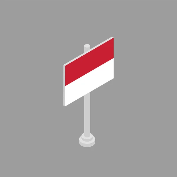 Illustration Indonesia Flag Template — Wektor stockowy