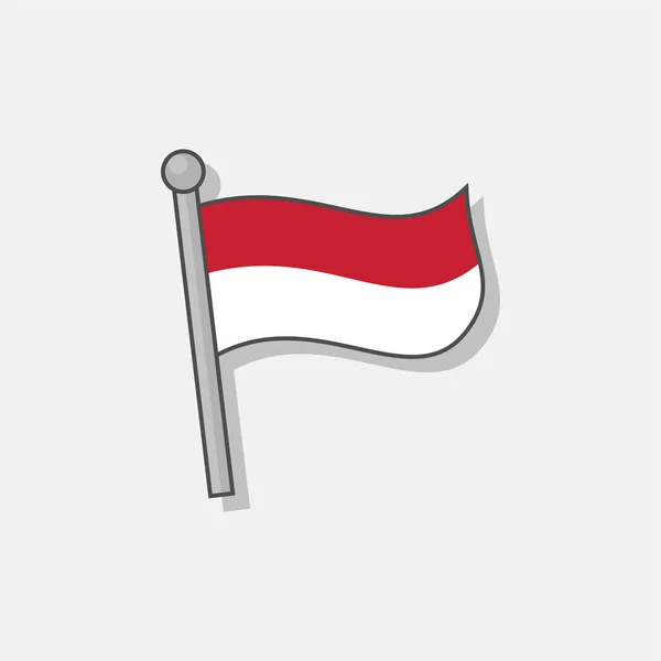 Illustration Indonesia Flag Template — ストックベクタ