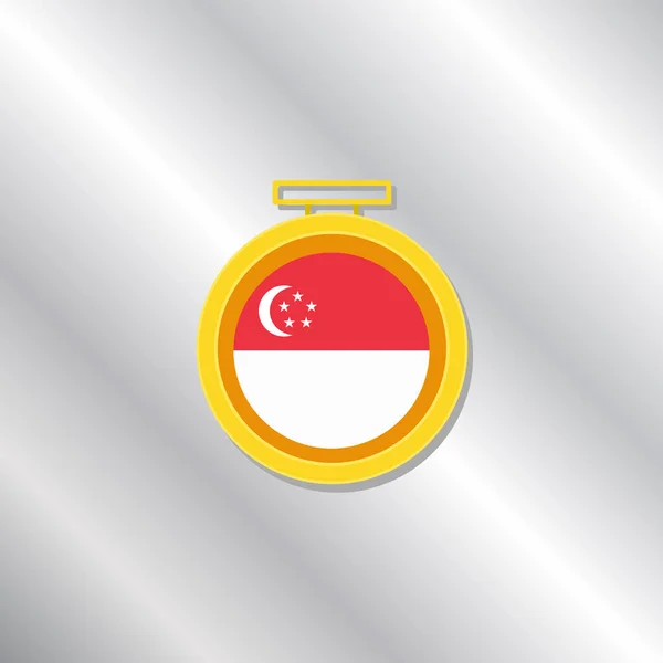 Illustration Singapore Flag Template - Stok Vektor