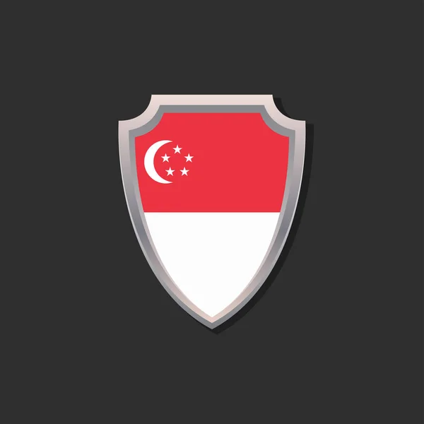 Illustration Singapore Flag Template - Stok Vektor