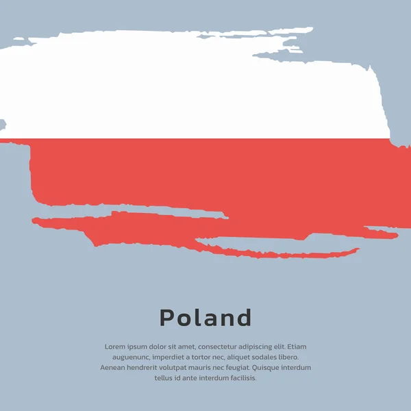 Illustration Poland Flag Template — Stock Vector