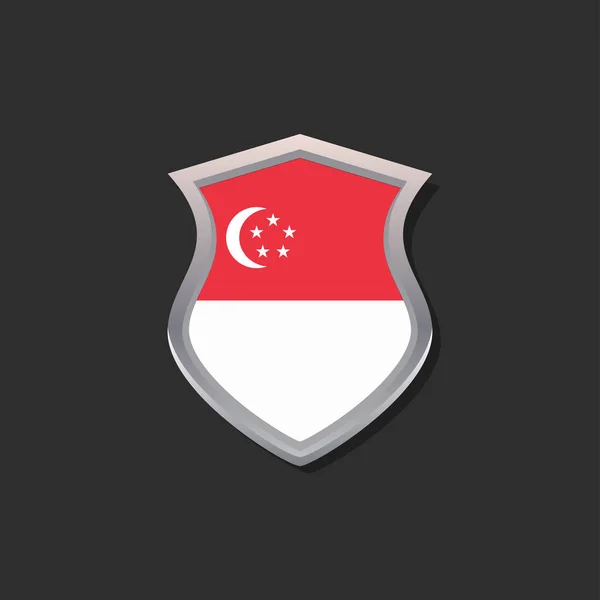 Illustration Singapore Flag Template - Stok Vektor