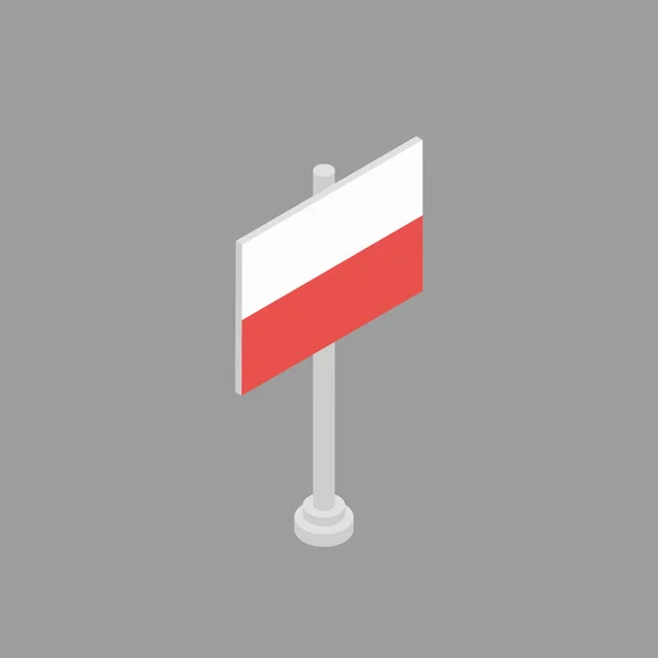 Illustration Poland Flag Template — Stockový vektor