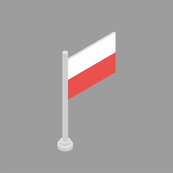 Illustration Poland Flag Template — Stockový vektor