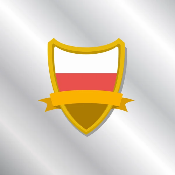 Illustration Poland Flag Template - Stok Vektor