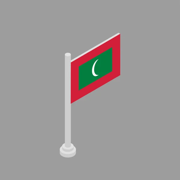 モルディブ国旗テンプレートのイラスト — ストックベクタ