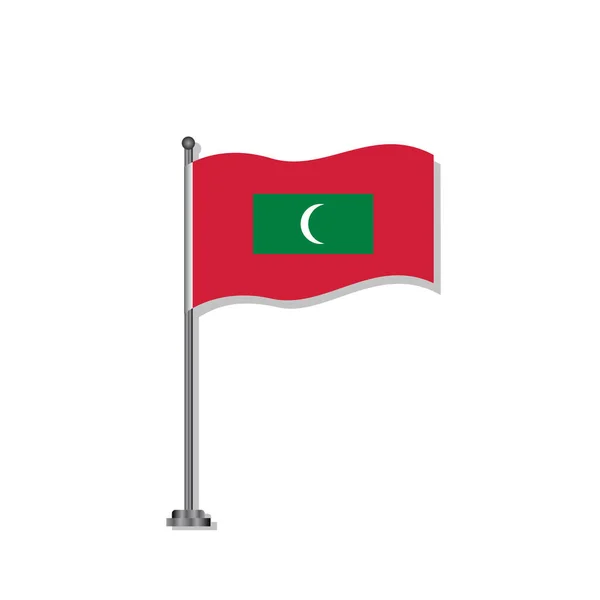 Illustration Der Malediven Flagge Vorlage — Stockvektor