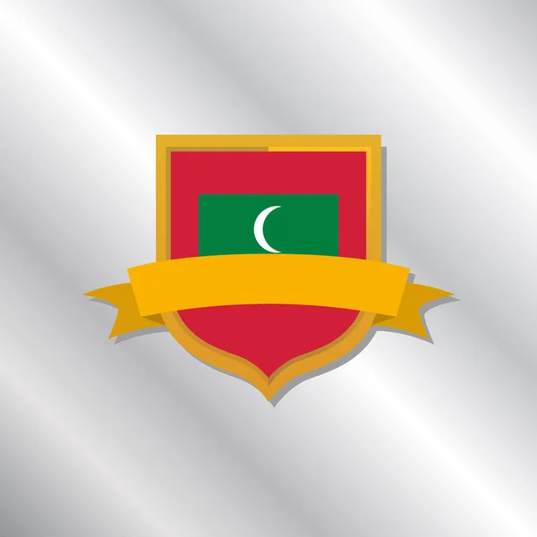 Illustration Der Malediven Flagge Vorlage — Stockvektor