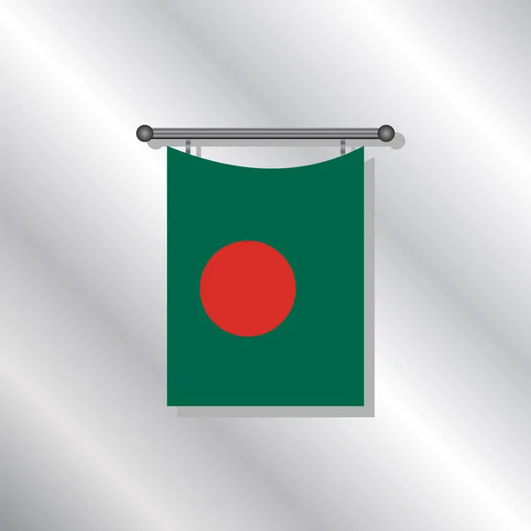 Ilustração Modelo Bandeira Bangladesh — Vetor de Stock