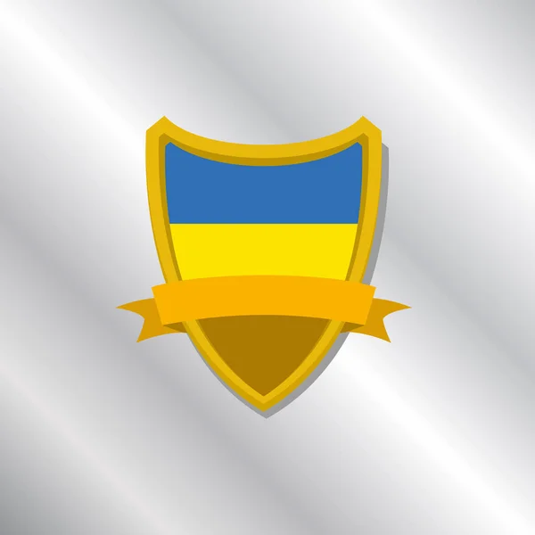 Illustration Ukraine Flag Template - Stok Vektor