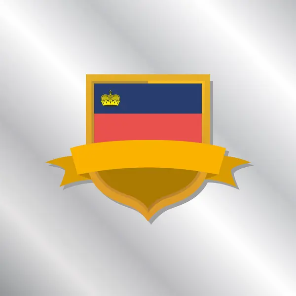 Illustration Liechtenstein Flag Template — Stok Vektör