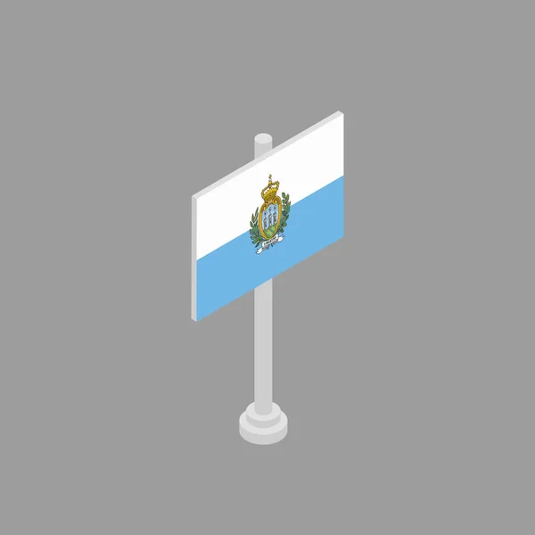 Illustration San Marino Flag Template — ストックベクタ