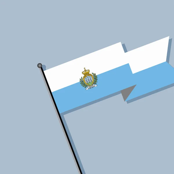 Illustration San Marino Flag Template — Archivo Imágenes Vectoriales