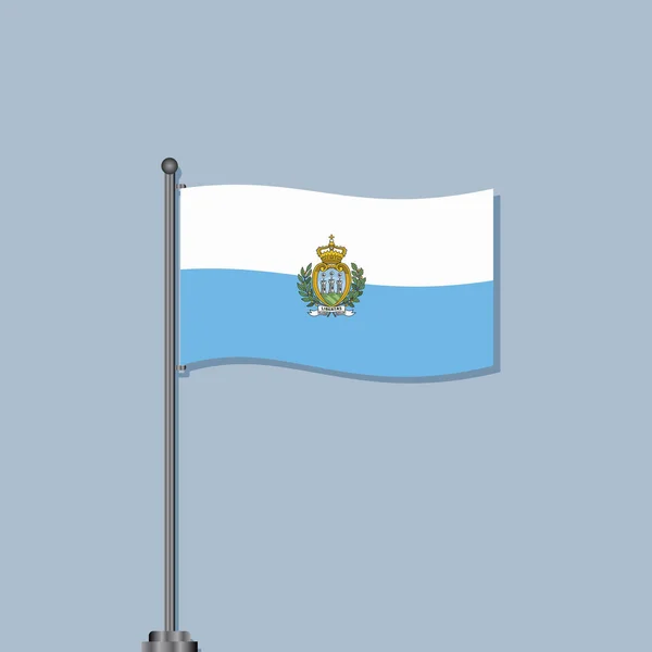 Illustration San Marino Flag Template — Vettoriale Stock