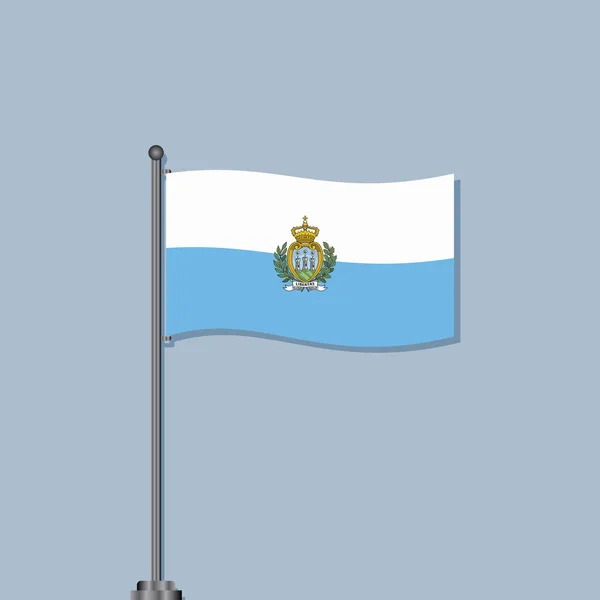 Illustration San Marino Flag Template — Archivo Imágenes Vectoriales