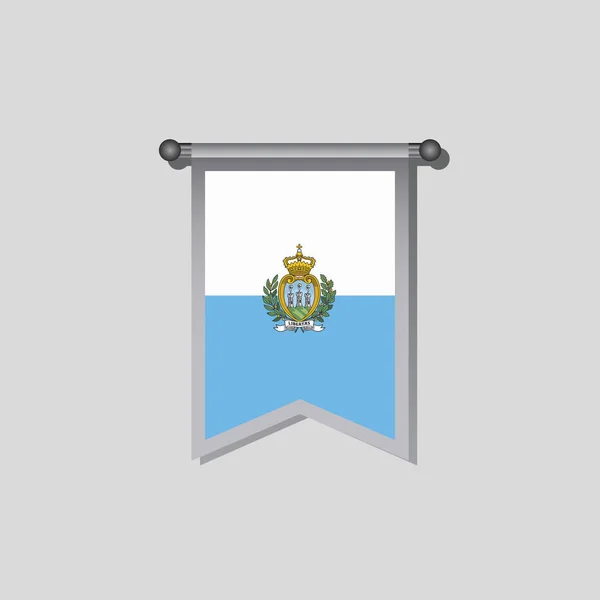 Illustration San Marino Flag Template — Stockvektor
