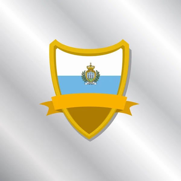 Illustration San Marino Flag Template — Stok Vektör