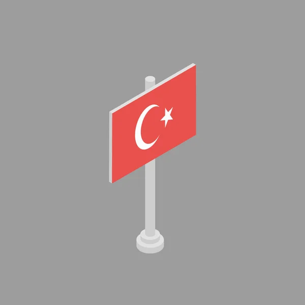 Illustration Turkey Flag Template —  Vetores de Stock