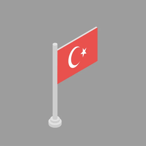 Illustration Turkey Flag Template — Stock Vector