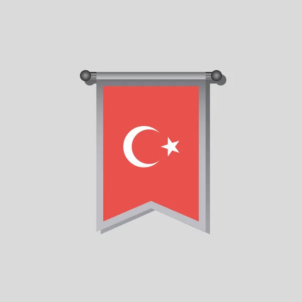Illustration Turkey Flag Template — Stock Vector
