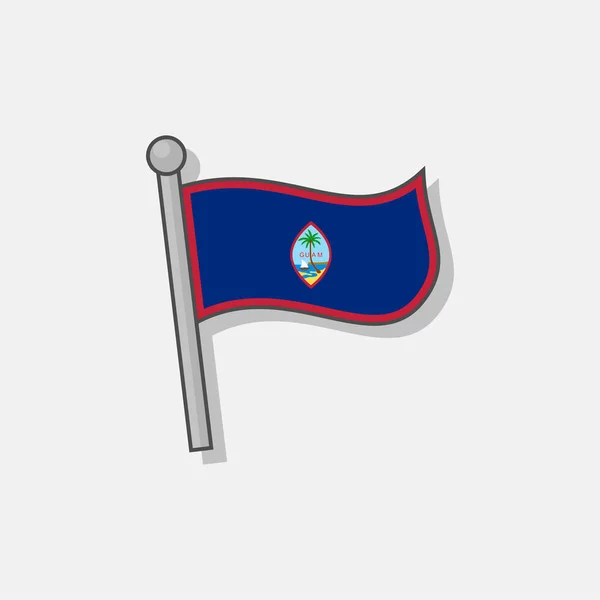 Illustration Guam Flag Template — Vettoriale Stock