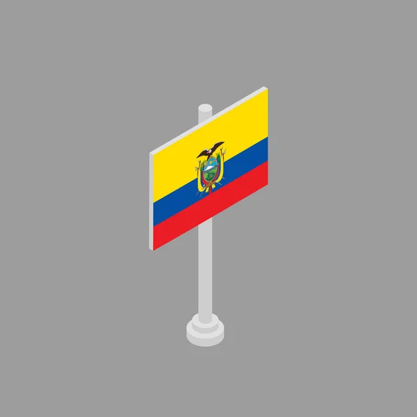 Illustration Ecuador Flag Template — Archivo Imágenes Vectoriales