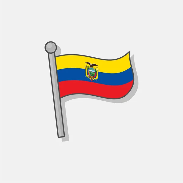 Illustration Ecuador Flag Template — Stockvektor