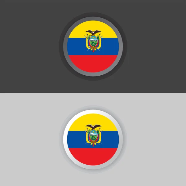 Illustration Ecuador Flag Template — Stock Vector