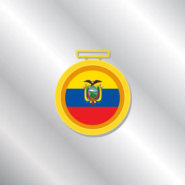 Illustration Ecuador Flag Template — Stockvektor