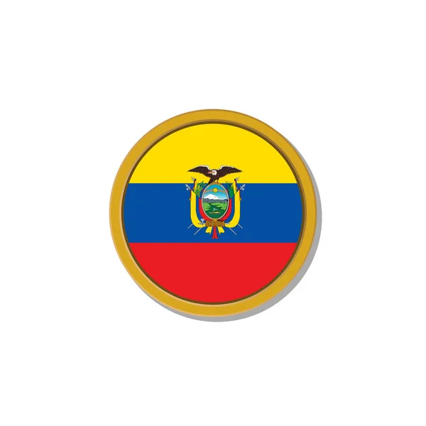 Illustration Ecuador Flag Template — 스톡 벡터